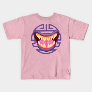 halloween scary beast mouth tongue and teeth icon Kids T-Shirt